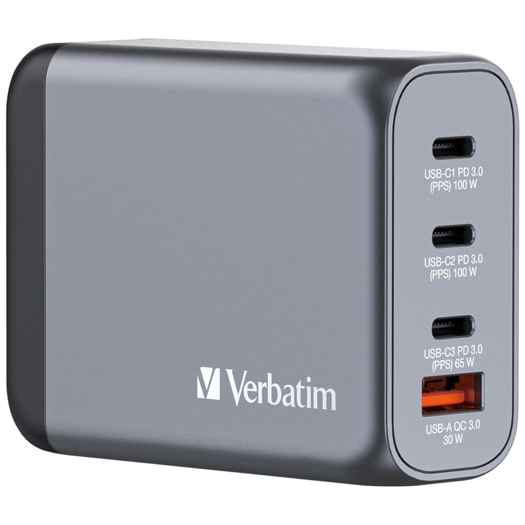 Verbatim Ładowarka Sieciowa GaN 100W 4-portowa USB-A/C
