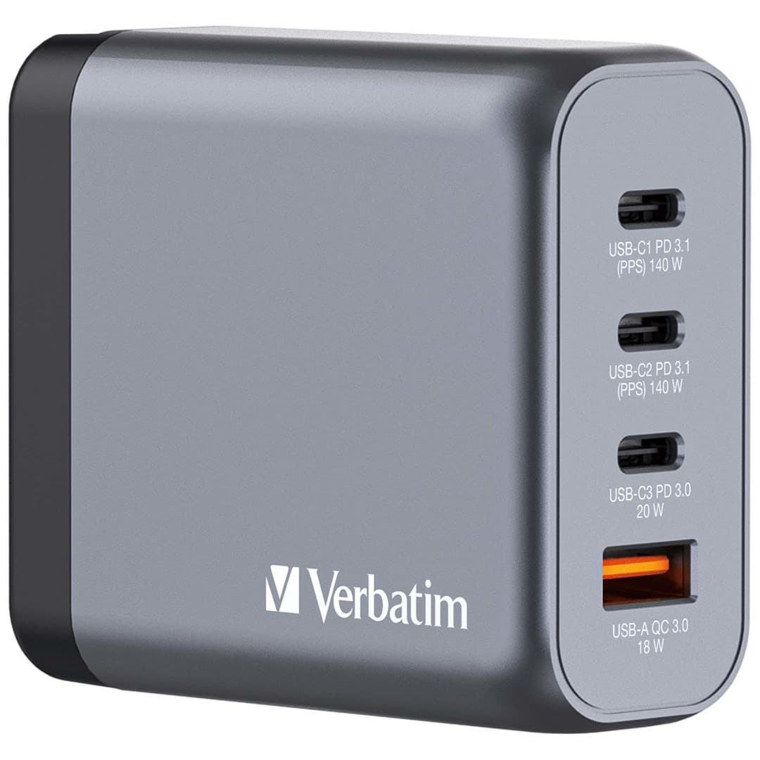 Verbatim Ładowarka GaN 140W 1x USB-A 3x USB-C