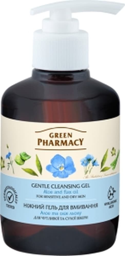 Łagodny żel myjący do twarzy i ciała Green Pharmacy Aloes i Len 270 ml