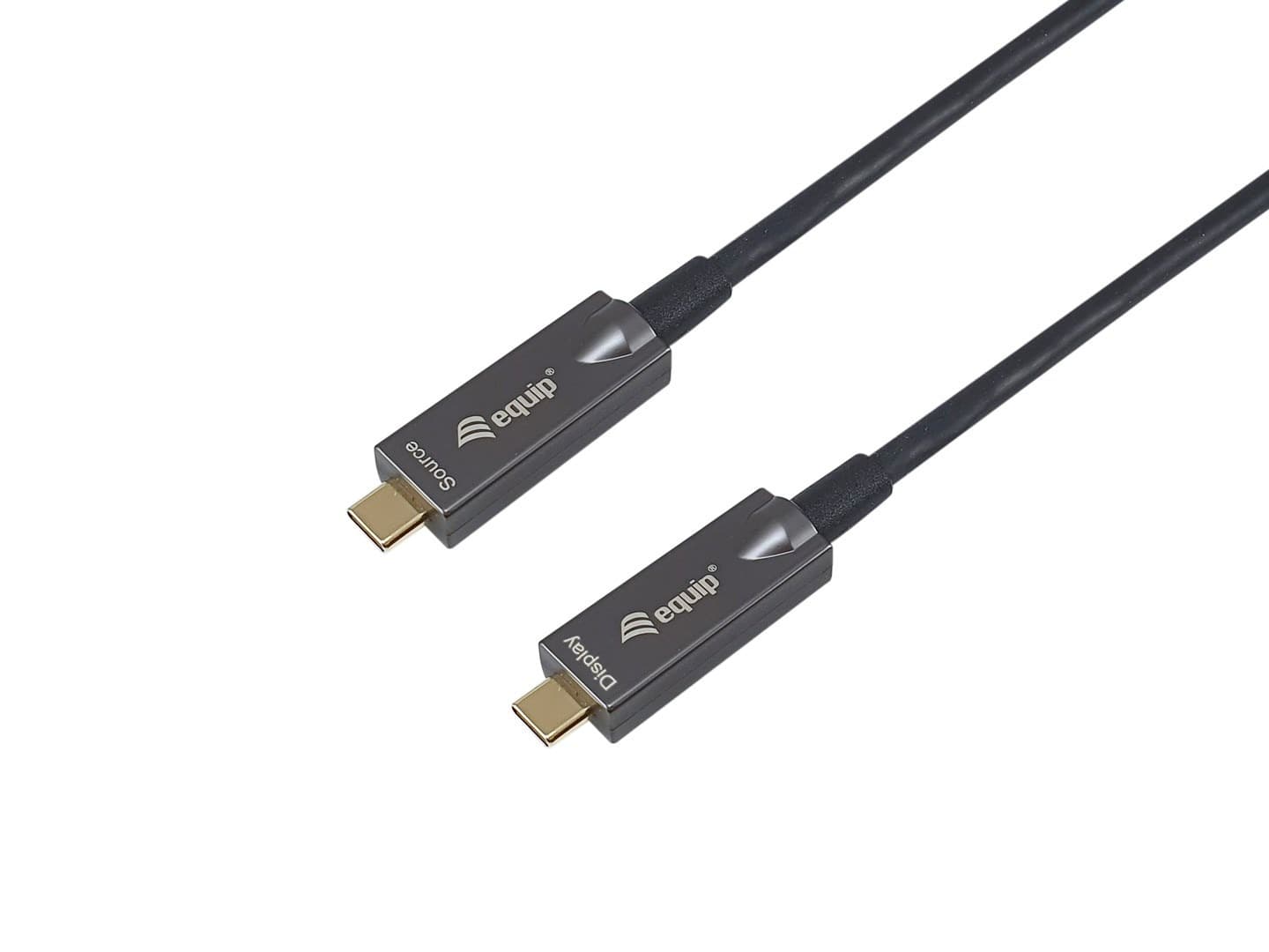 Aktywny kabel optyczny USB-C M/M 10m, PD 60W, 4K/60Hz, 10Gbps (Wideo+Dane+PD)
