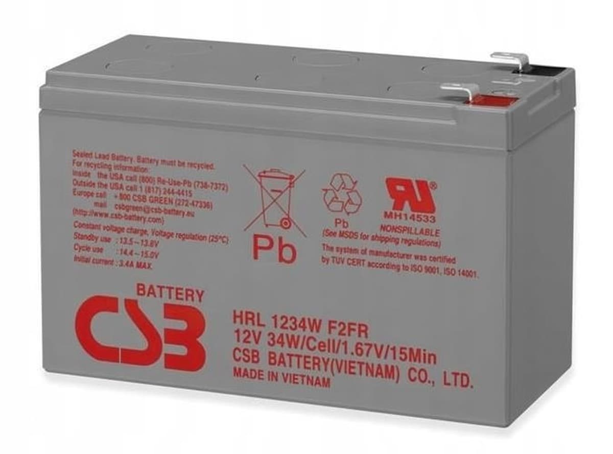 Akumulator żelowy CSB HRL1234WF2 12V 9Ah VRLA Long Life do UPS