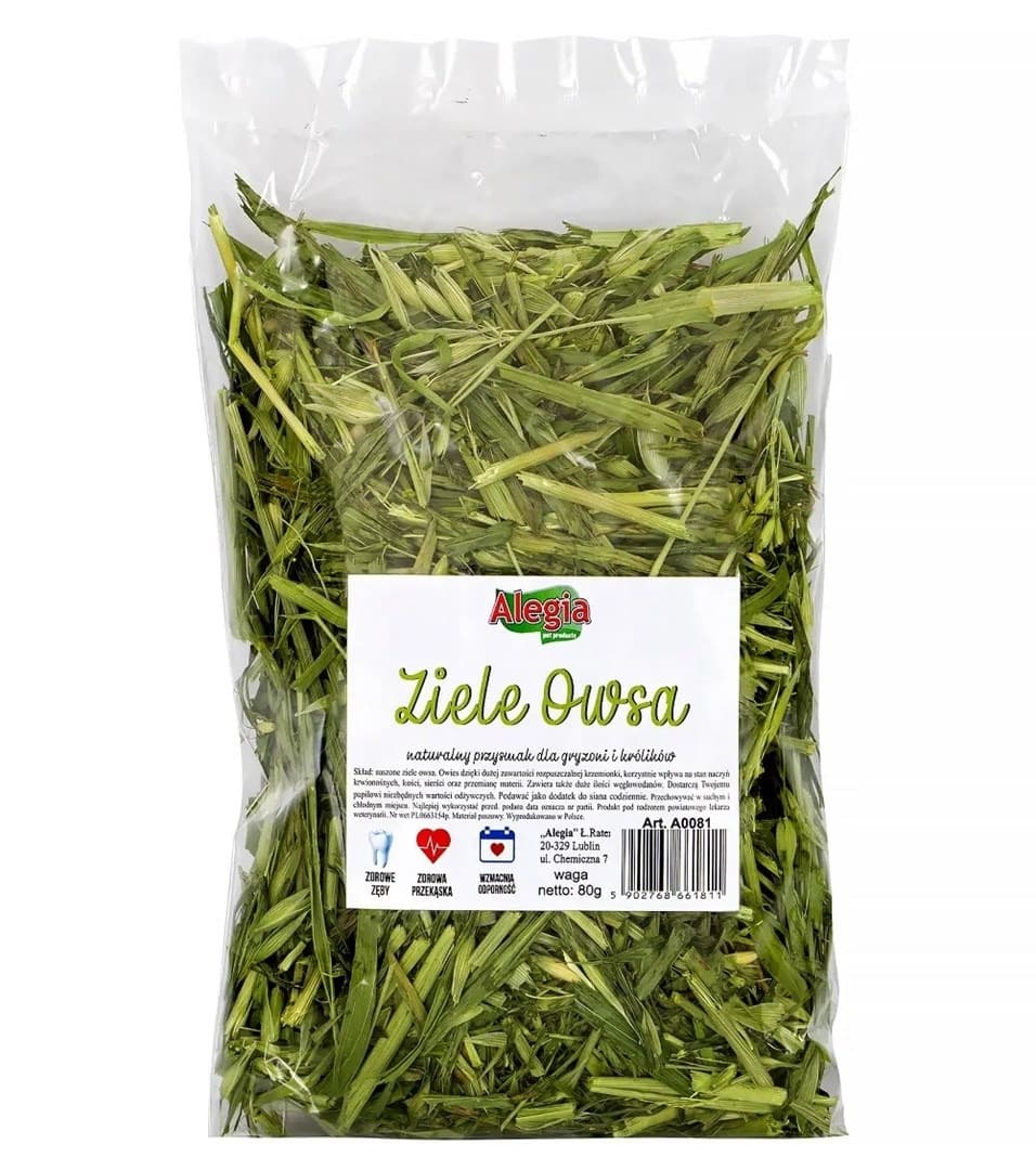 Przysmak z ziela owsa dla królików i gryzoni ALEGIA 80g