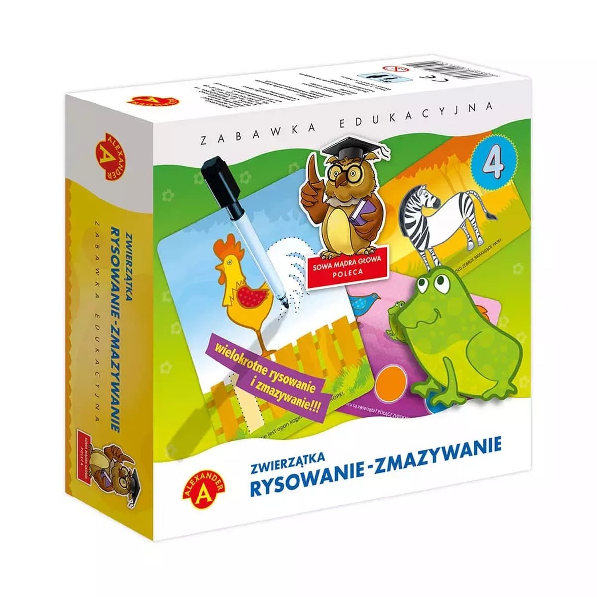 ALEXANDER Gra Rysowanie i Zmazywanie Zwierzątka: Edukacyjne plansze