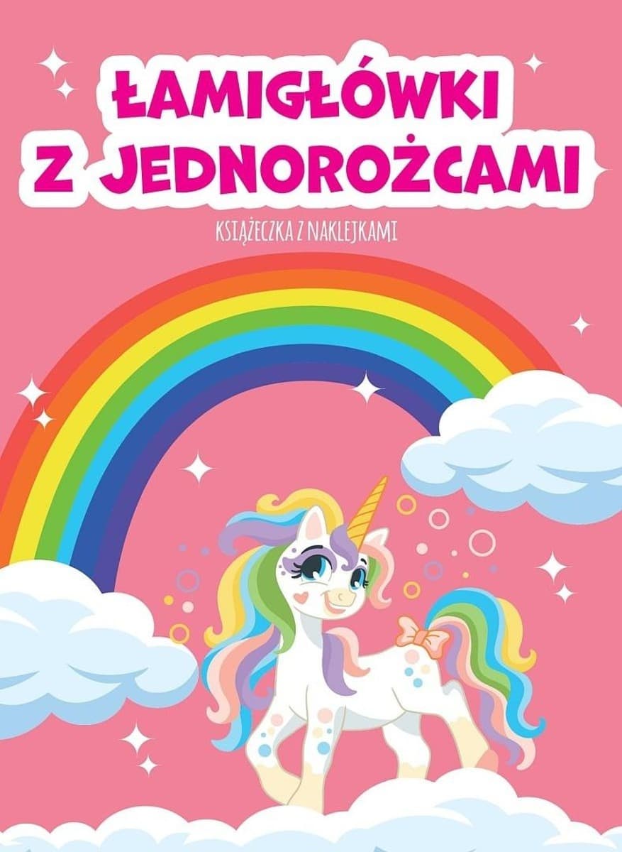 Łamigłówki z Jednorożcami Książeczka z Naklejkami dla dzieci