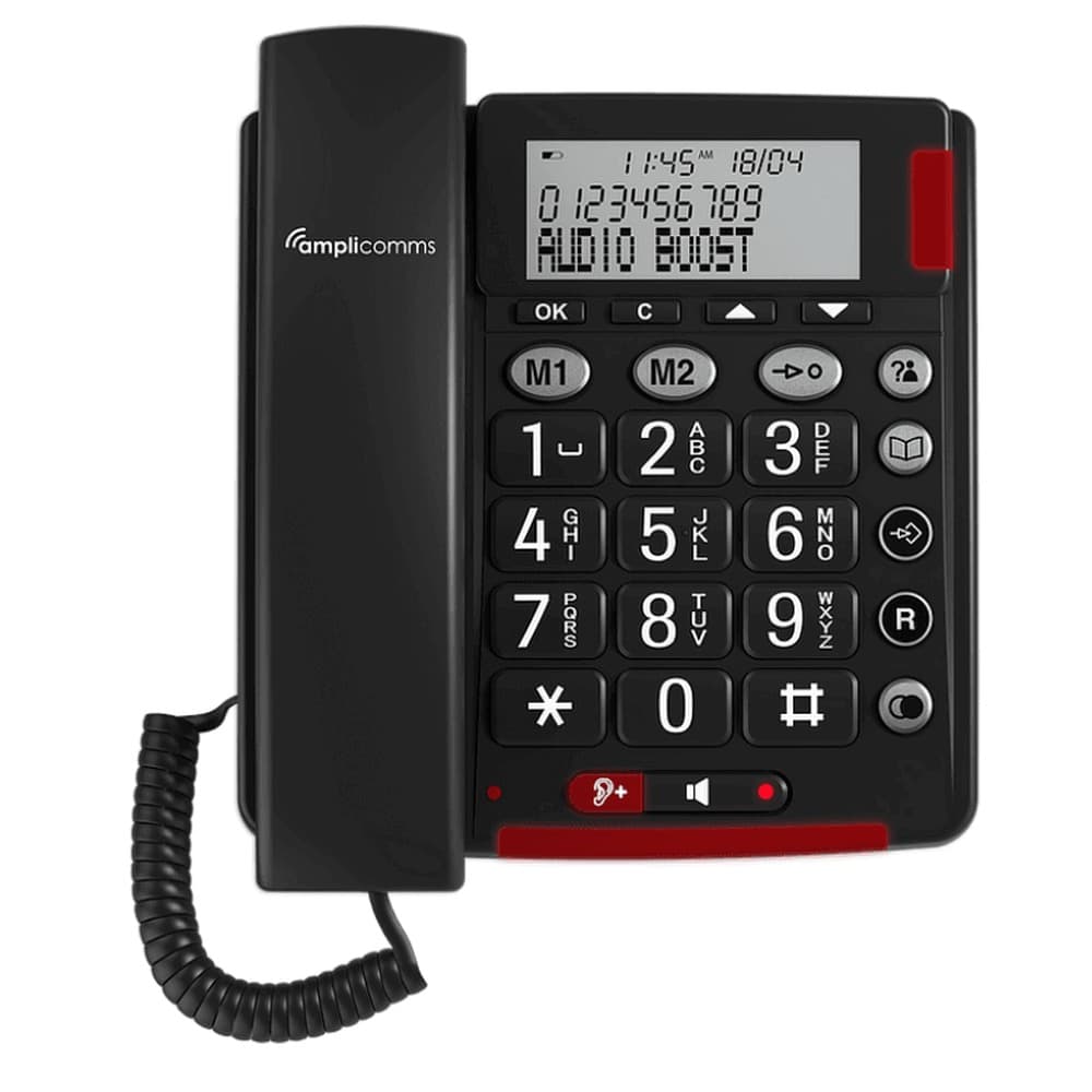 Amplicomms BigTel 50 Alarm Plus DE/FR Analogowy Telefon Ciemnoszary