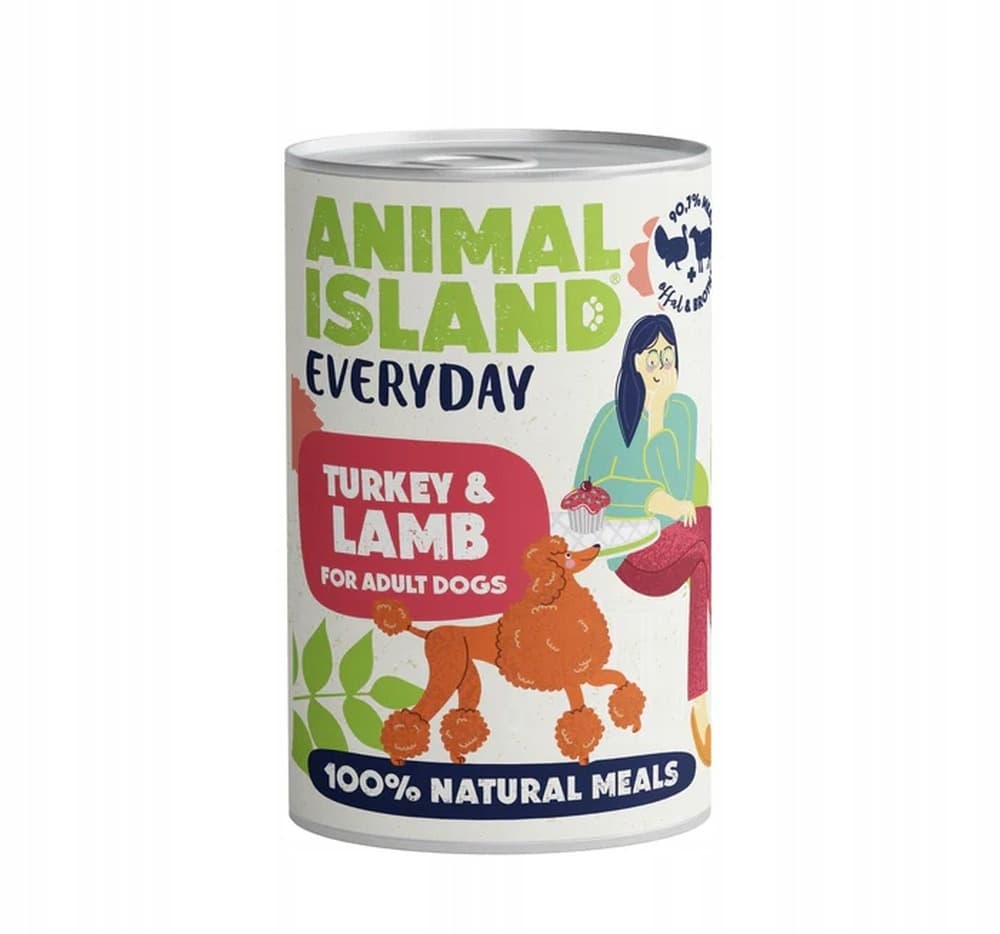ANIMAL ISLAND Indyk i jagnięcina - Karma mokra dla psów - 800g