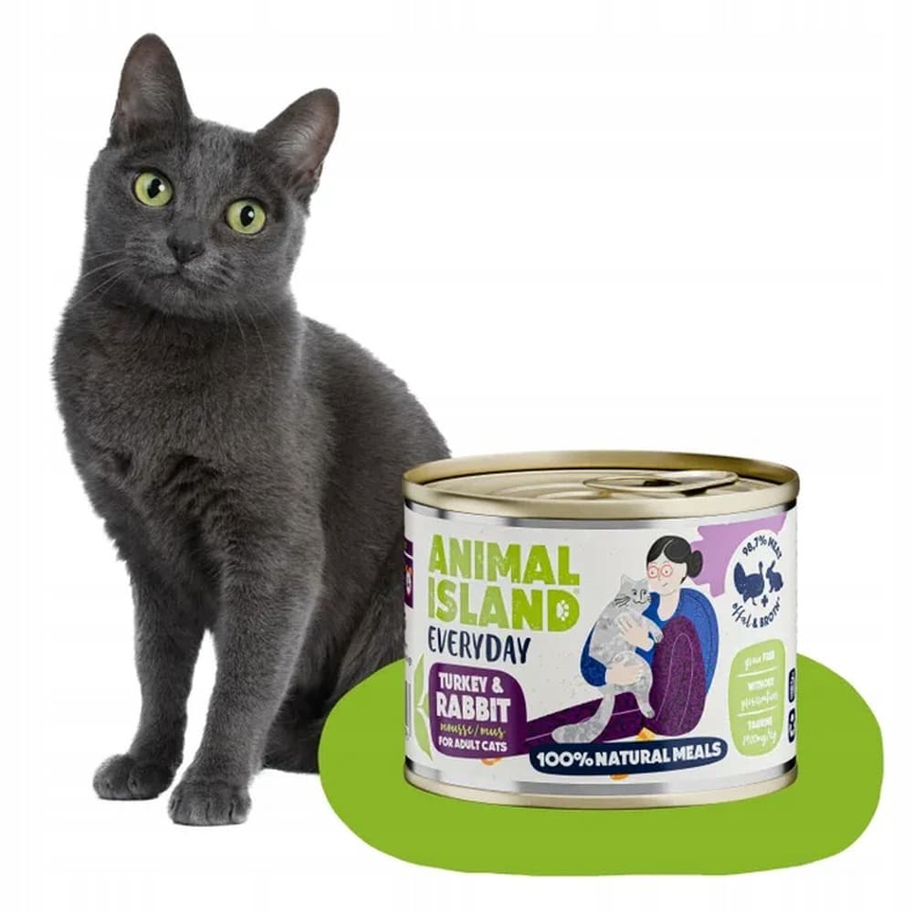ANIMAL ISLAND Indyk i Królik 200g - Mokra Karma dla Kota Bez Glutenu