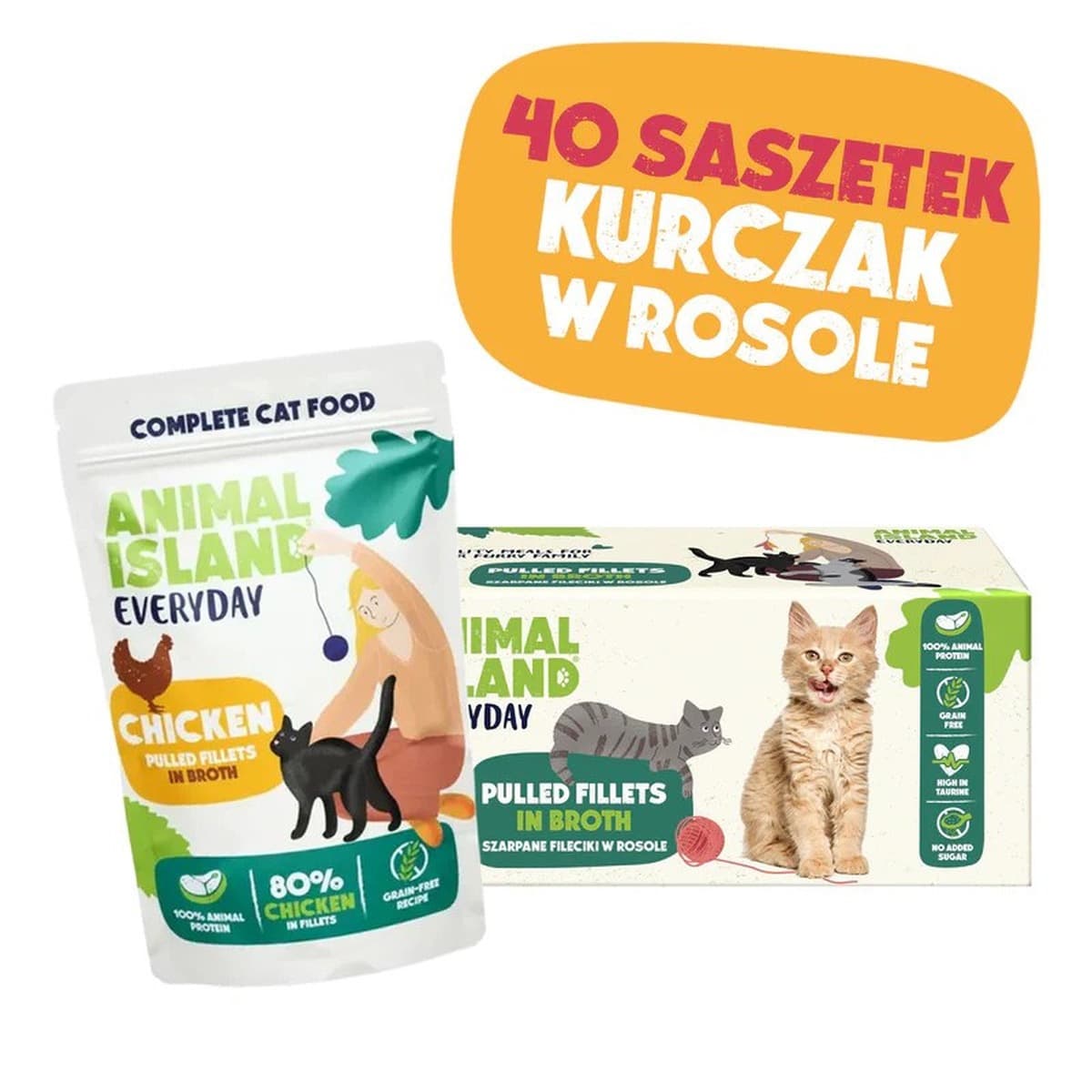 ANIMAL ISLAND Kurczak w Rosole Karma dla Kota 40x85g
