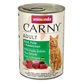 Animonda Carny Adult Wołowina, Indyk i Królik - mokra karma dla kota - 400g