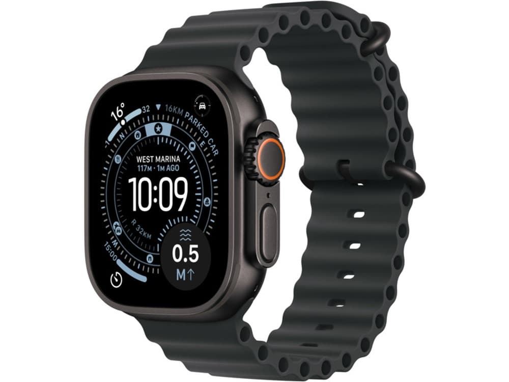 Smartwatch Apple Watch Ultra 3 49 mm z kopertą z czarnego tytanu i paskiem Ocean Black