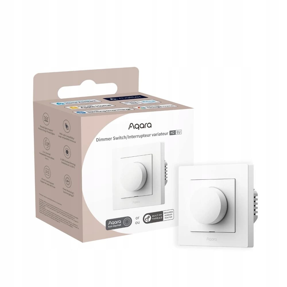 Aqara Dimmer Switch H2 EU Biały Ściemniacz światła z pokrętłem KD-R01D