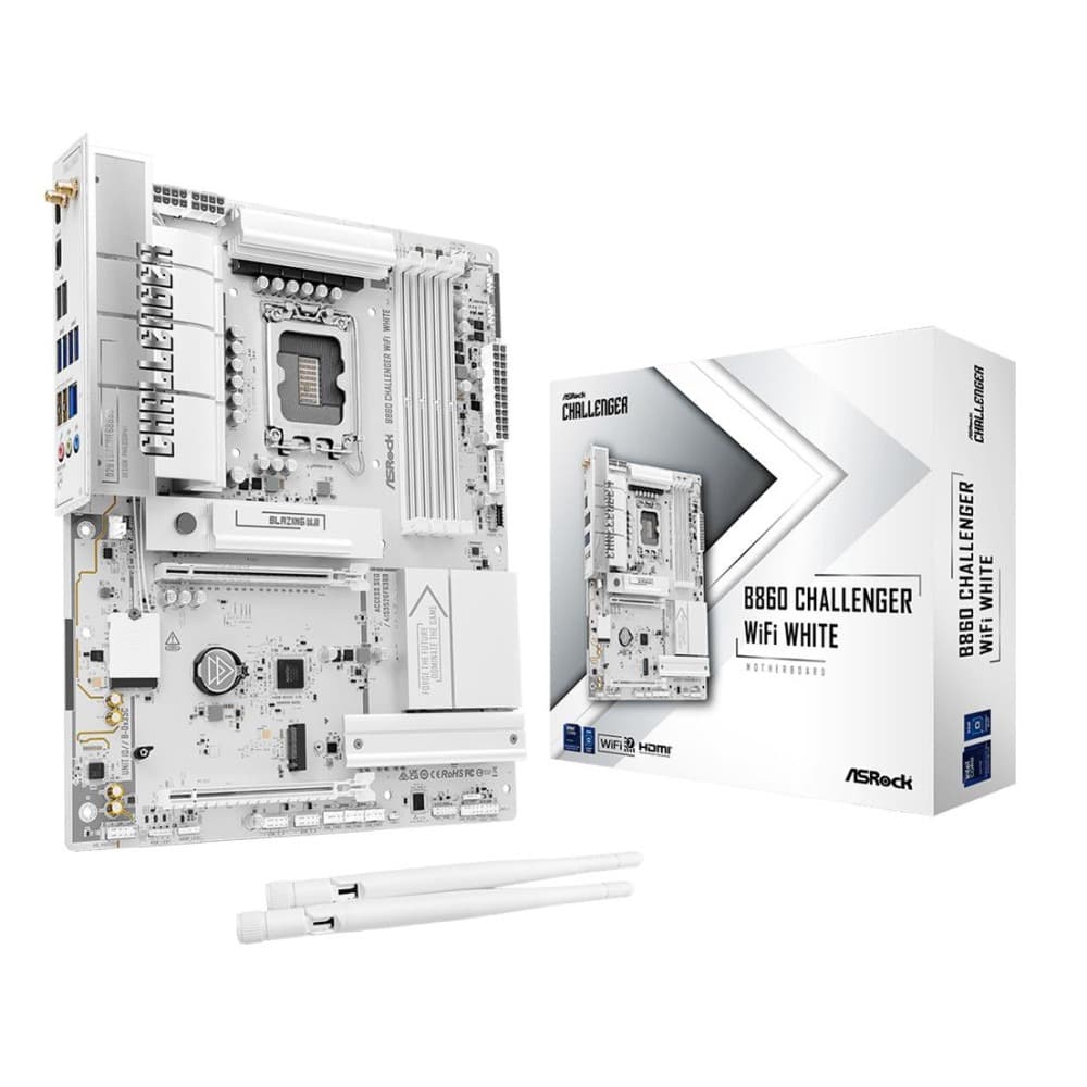 ASRock B860 Challenger WiFi White, płyta główna ATX, DDR5, HDMI/USB-C