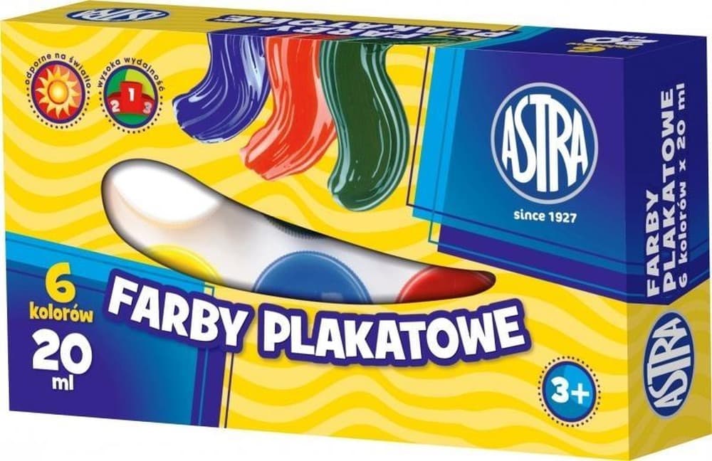 Astra Farby plakatowe 6 kolorów po 20 ml