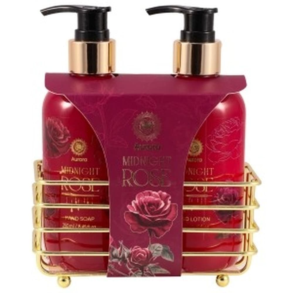 Aurora Zestaw do kąpieli Midnight Rose balsam, żel, mydło, gąbka