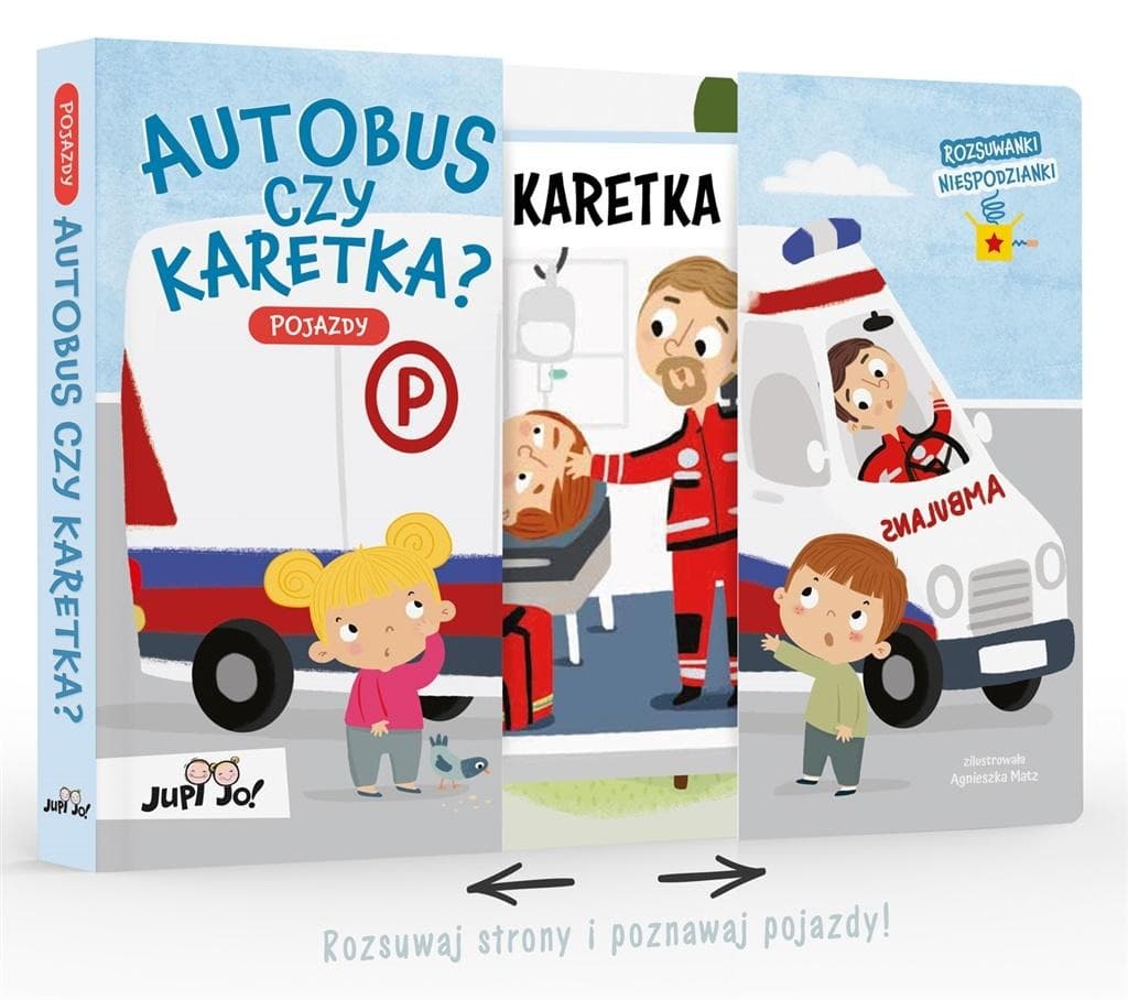 Autobus czy karetka? Rozsuwanka-niespodzianka dla dzieci