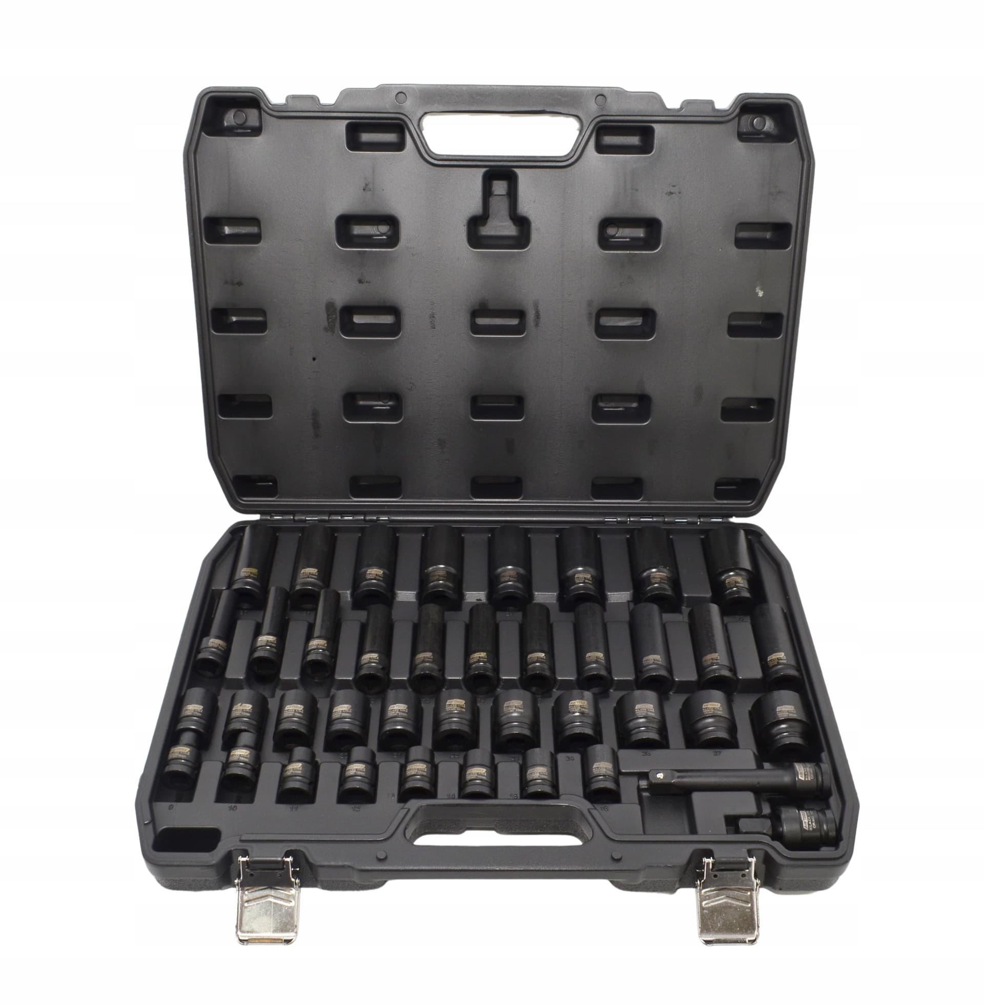 AWTOOLS Zestaw Nasadek Udarowych 1/2" 40cz. Krótkie i Długie BLACK LINE