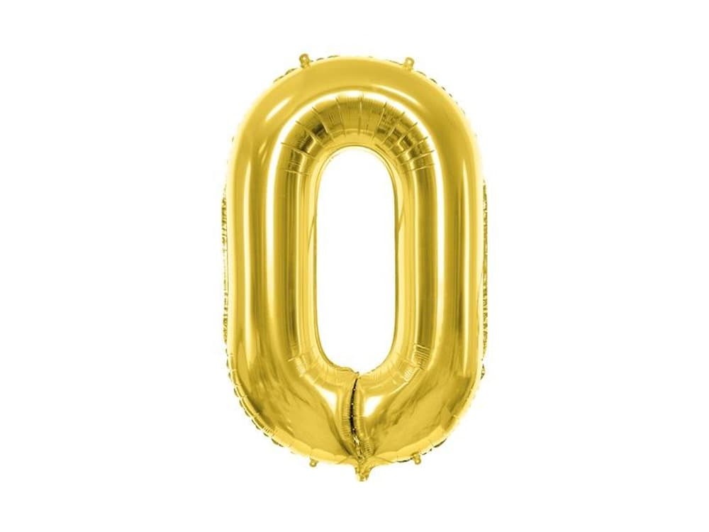 Balon foliowy cyfra 0 jasnozłoty 72 cm