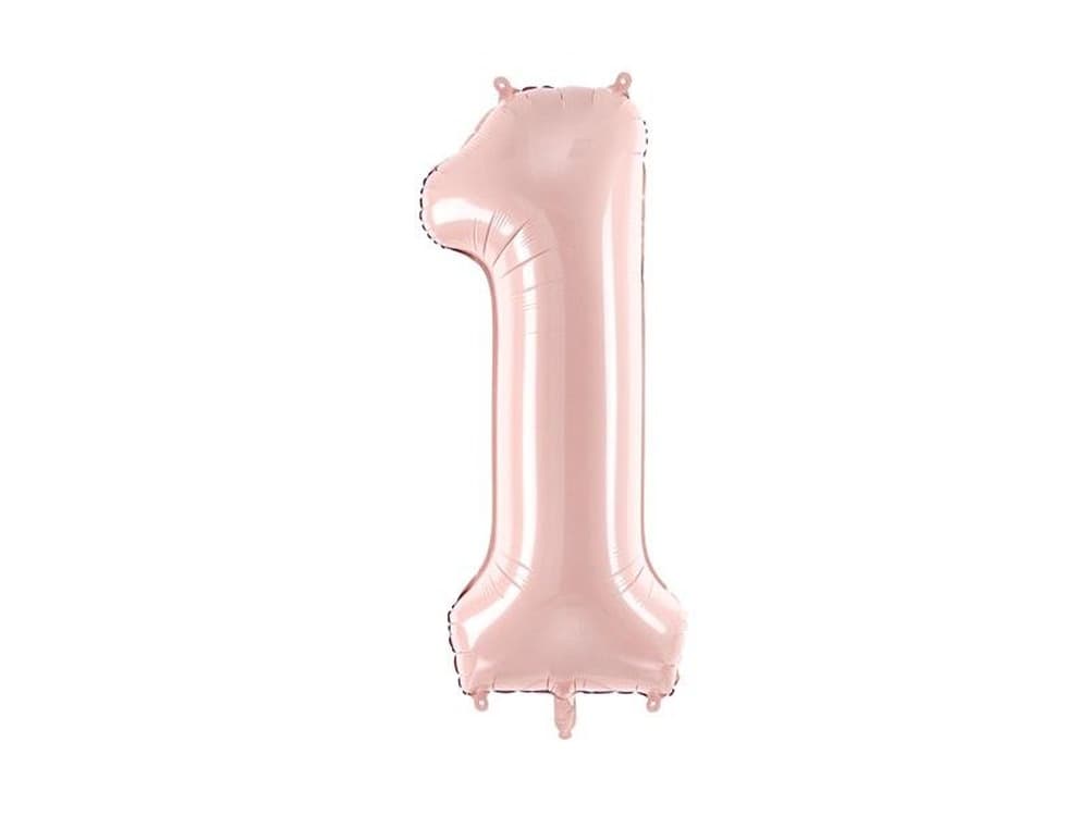 Balon foliowy cyfra 1 jasny różowy 72 cm