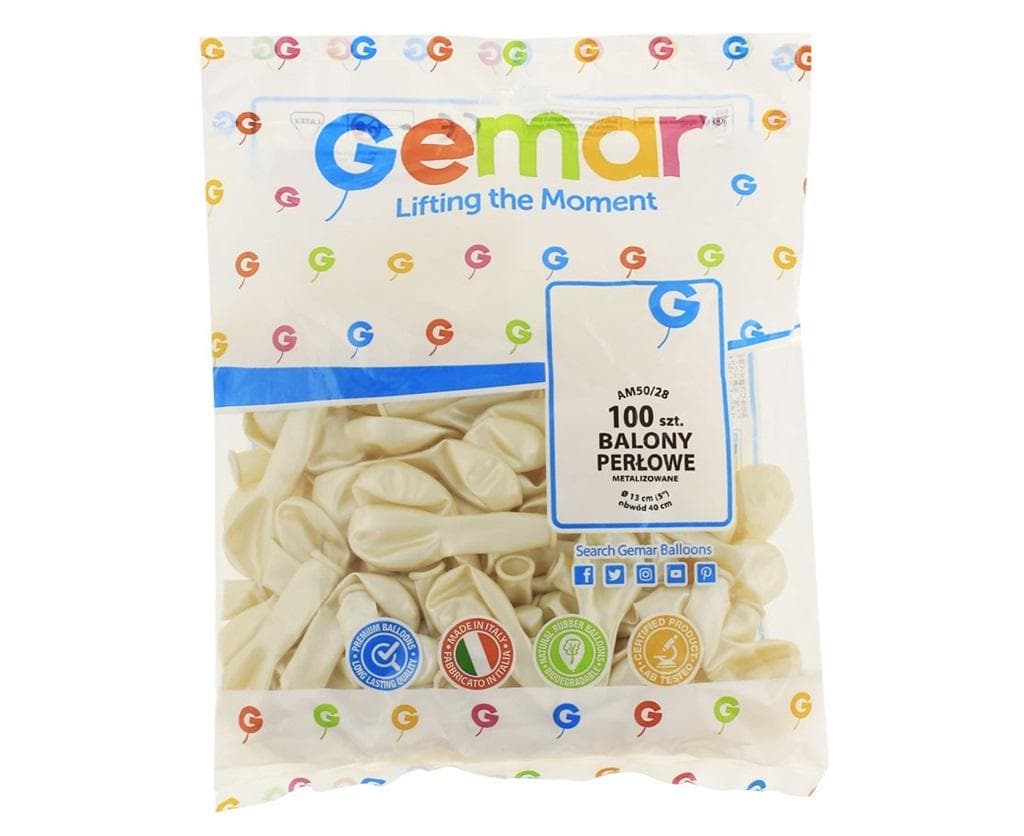 Balony metalizowane perłowe 13 cm 100 sztuk Gemar