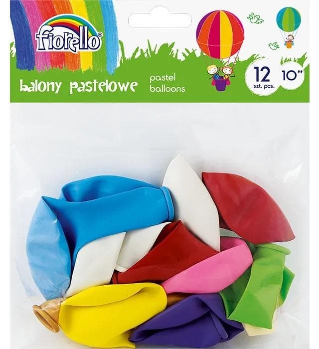 Fiorello Balony pastelowe 10 cali mix kolorów 12 sztuk