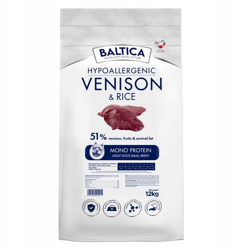 Baltica Nutraceutic Hipoalergiczna karma dla psa jelenina i ryż rasy małe 12kg