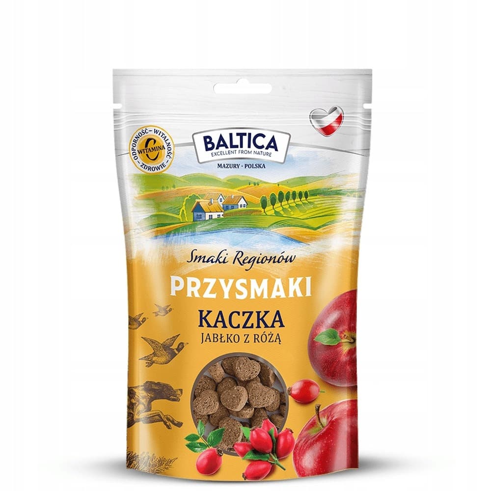 Baltica Przysmaki Regionów dla psa kaczka z jabłkiem i różą 100 g