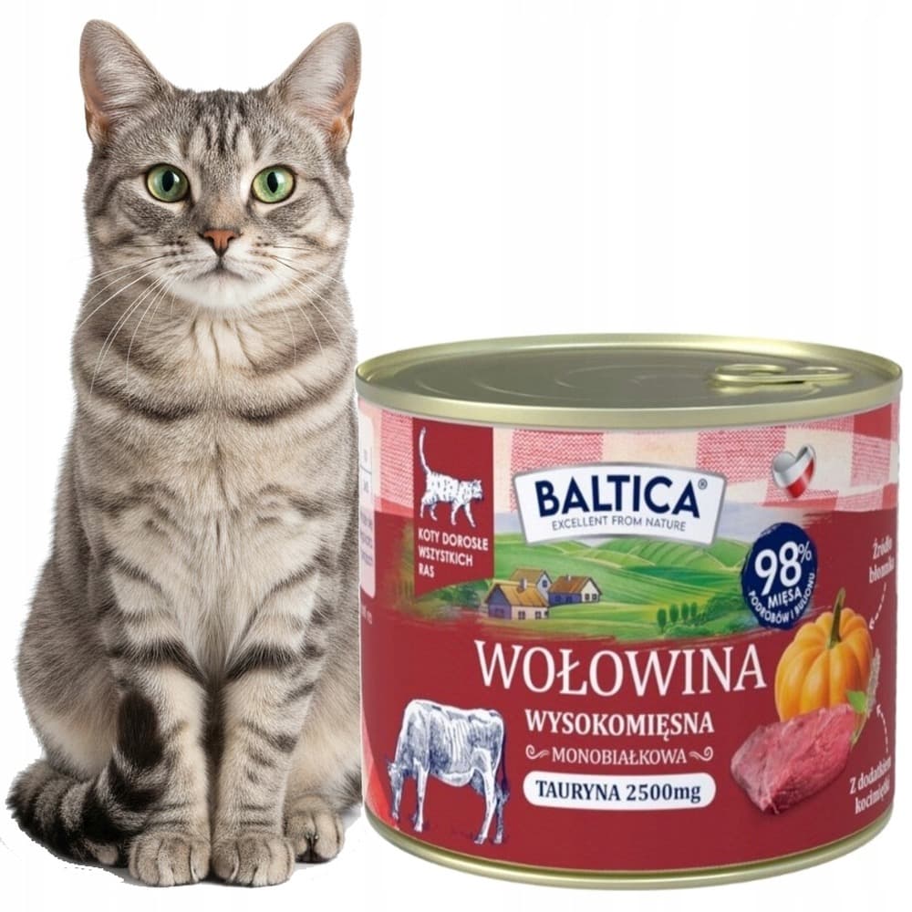 Baltica Smaki Regionów Karma dla kota dorosłego Wołowina z Wątróbką 185 g