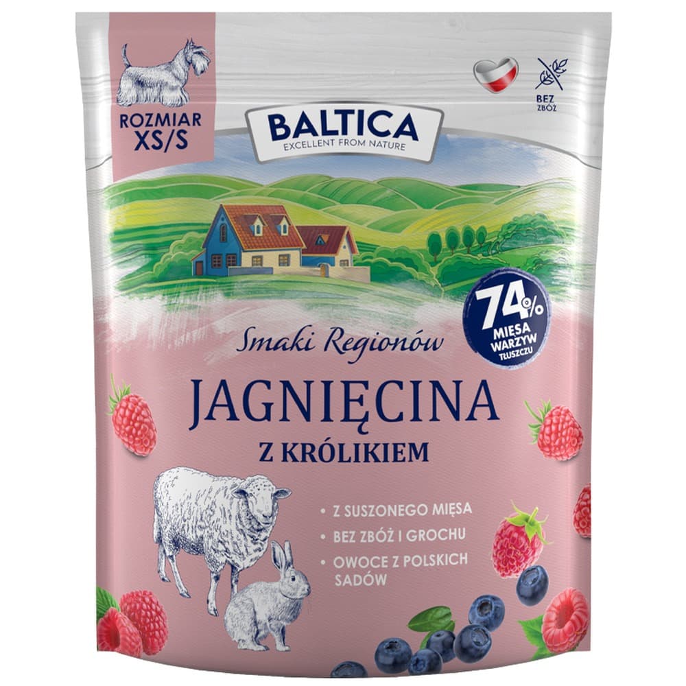 Baltica Karma dla psów małych ras Smaki Regionów Jagnięcina z królikiem 1 kg