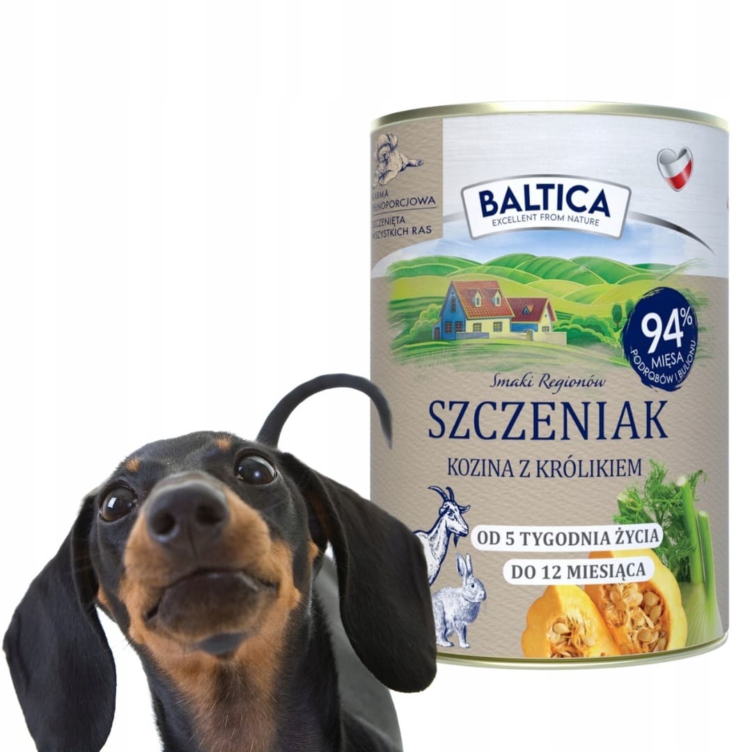 Baltica Smaki Regionów Karma dla psa szczeniaka Kozina z Królikiem 400 g