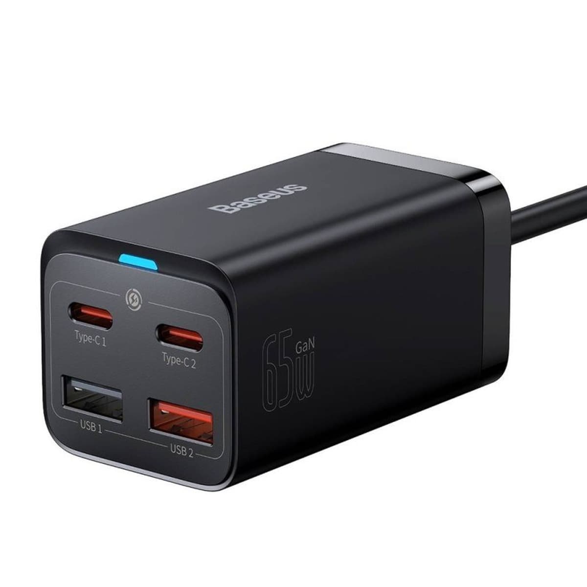 BASEUS Ładowarka Sieciowa 2x USB-C, 2x USB Czarna 65W