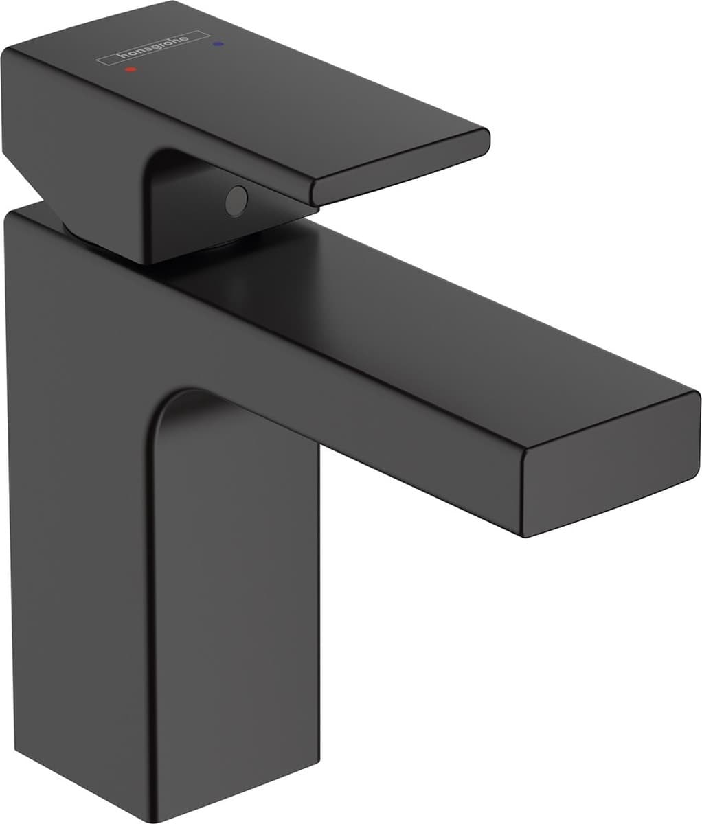 Bateria umywalkowa HG Vernis Shape 100 z korkiem click-clack, czarny mat