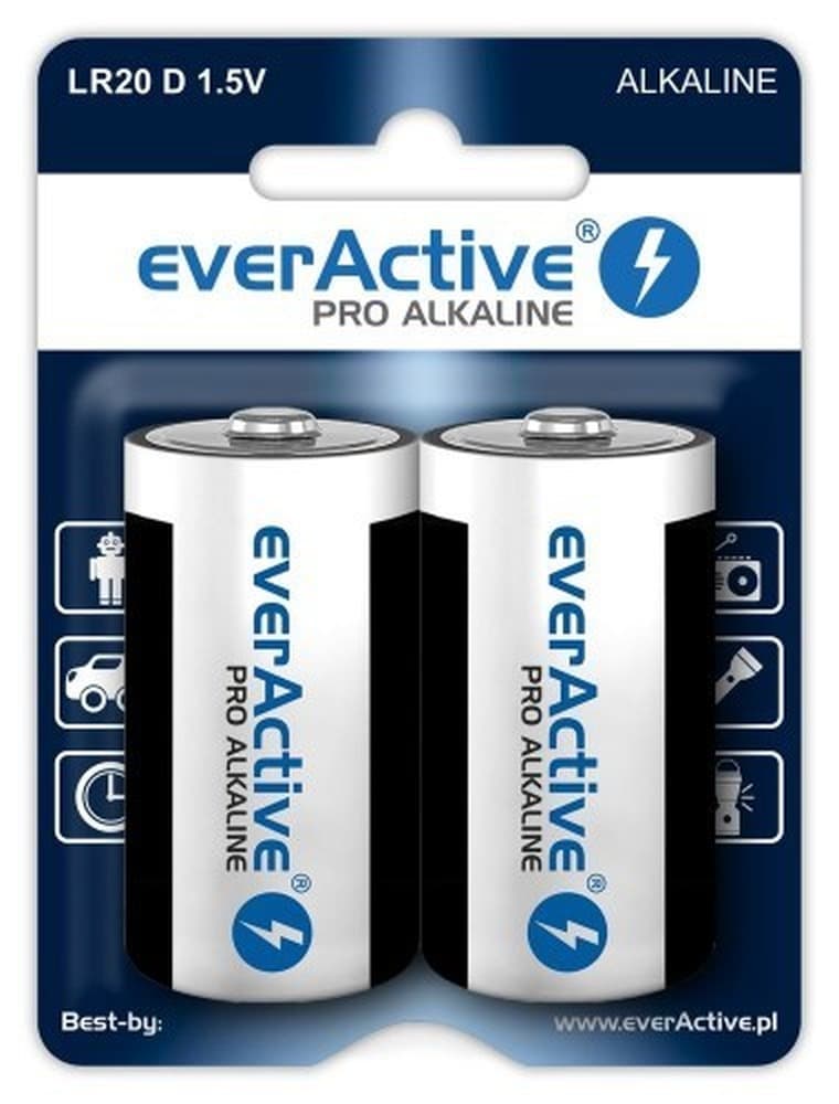 Baterie alkaliczne everActive LR20 D 1.5V 2 sztuki