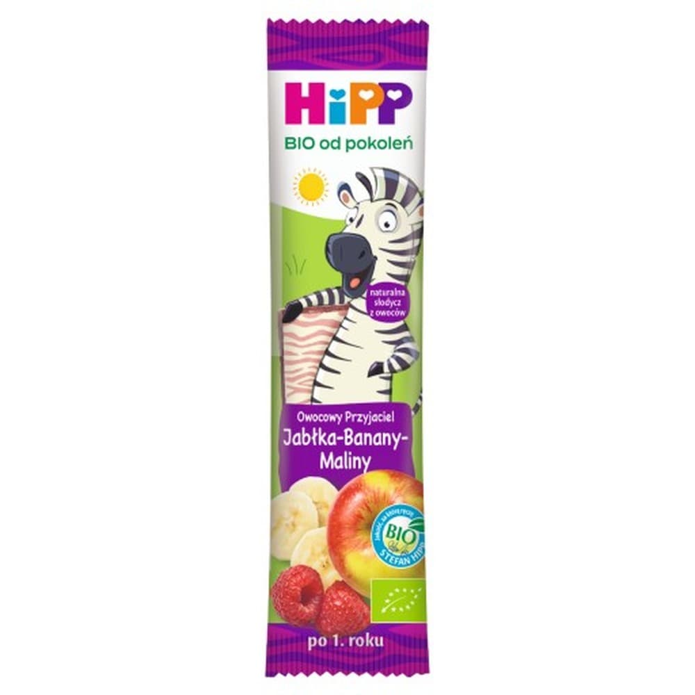 HIPP Batonik Owocowy Przyjaciel Jabłka-Banany-Maliny BIO, 23 g