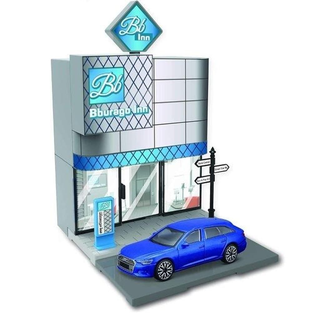 Bburago Model 1:43 City Zestaw Hotelowy z Audi A6 Avant
