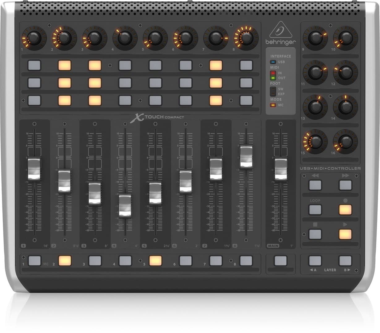 Kompaktowa klawiatura sterująca MIDI USB Behringer X-TOUCH, Czarna