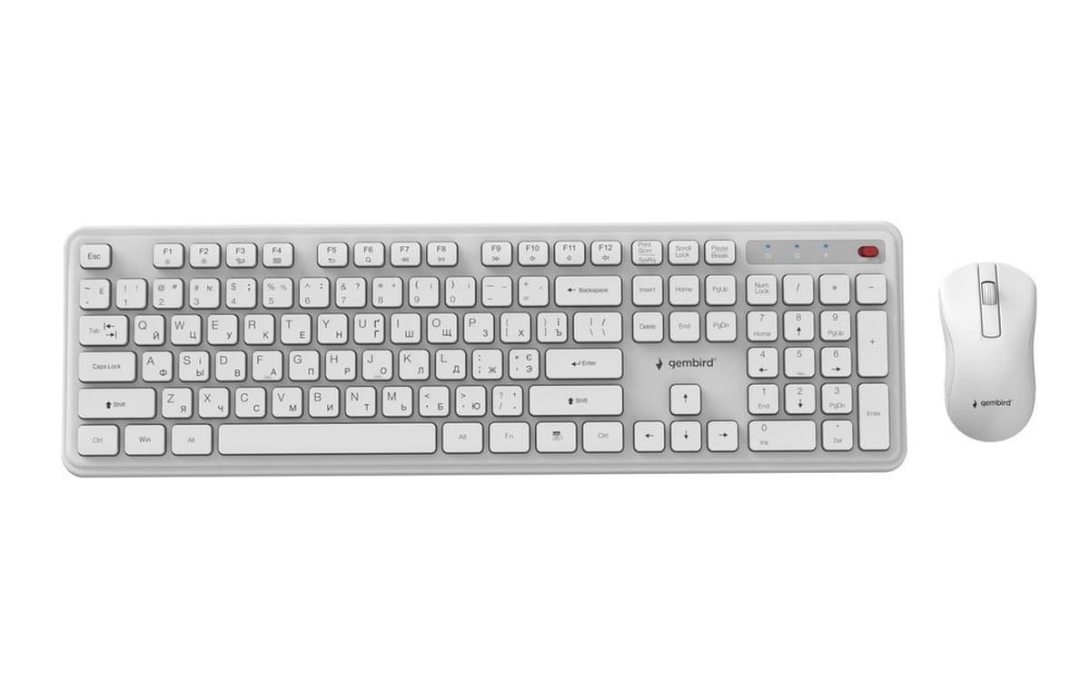 Bezprzewodowy zestaw klawiatura + mysz Slim Pro Business na biurko biały QWERTY/RUS