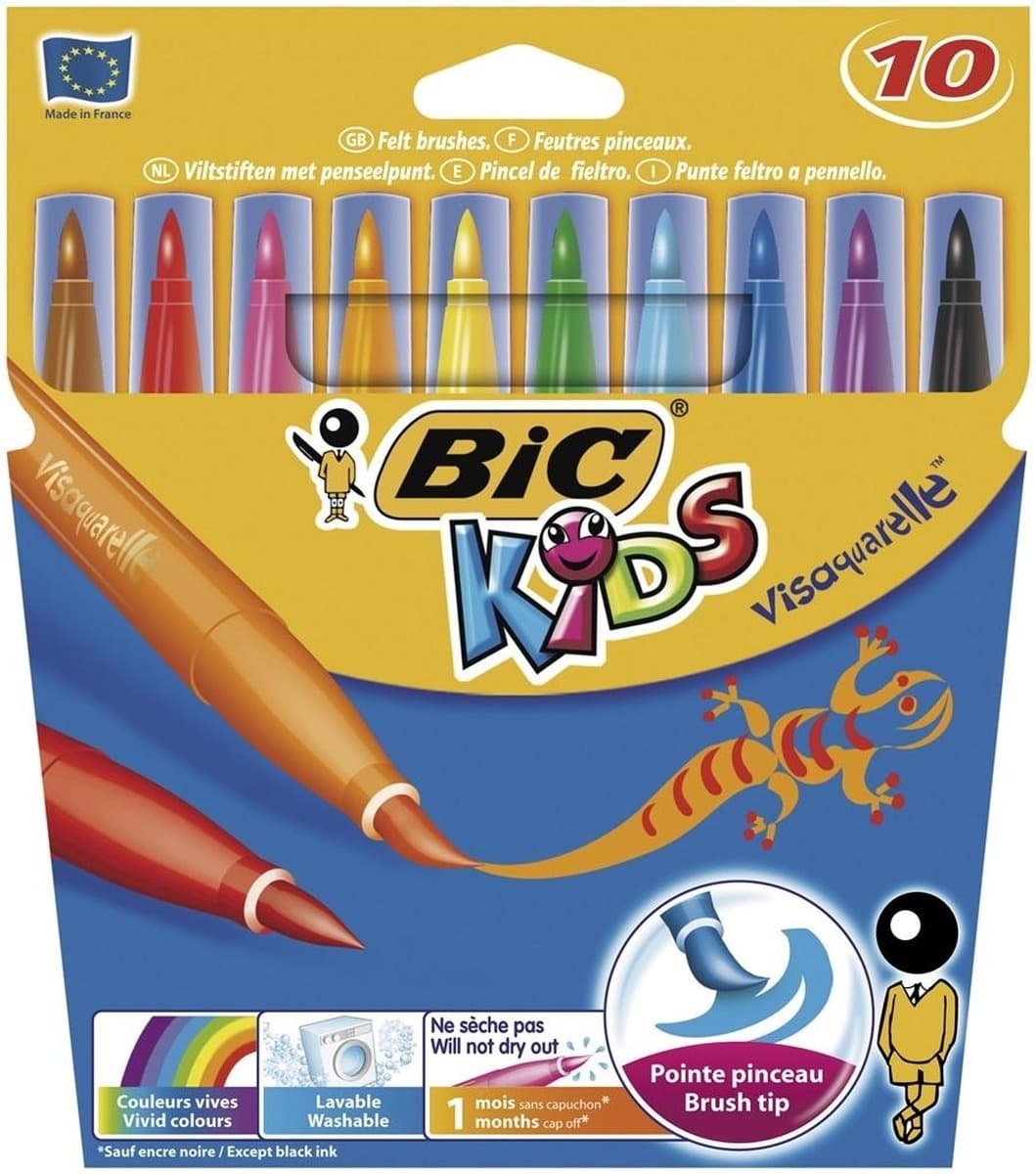 BIC Flamastry Kids Visaquarelle 10 kolorów zmywalne