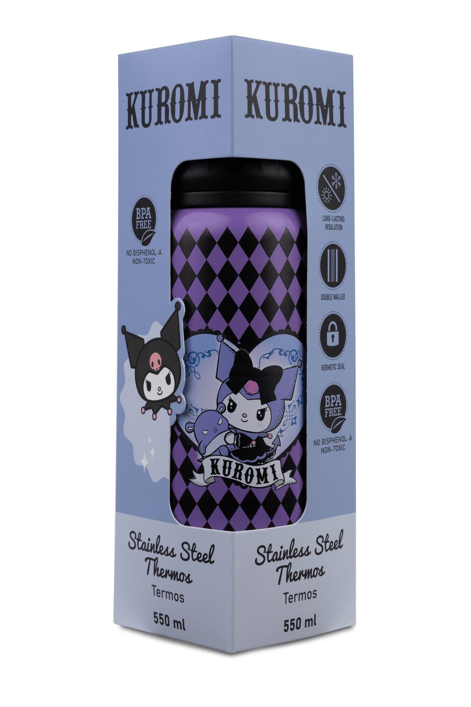 Bidon 550ml metalowy termos Kuromi