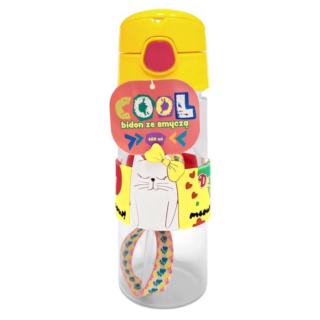 Bidon personalizowany 480 ml ze smyczą i opaską gumową