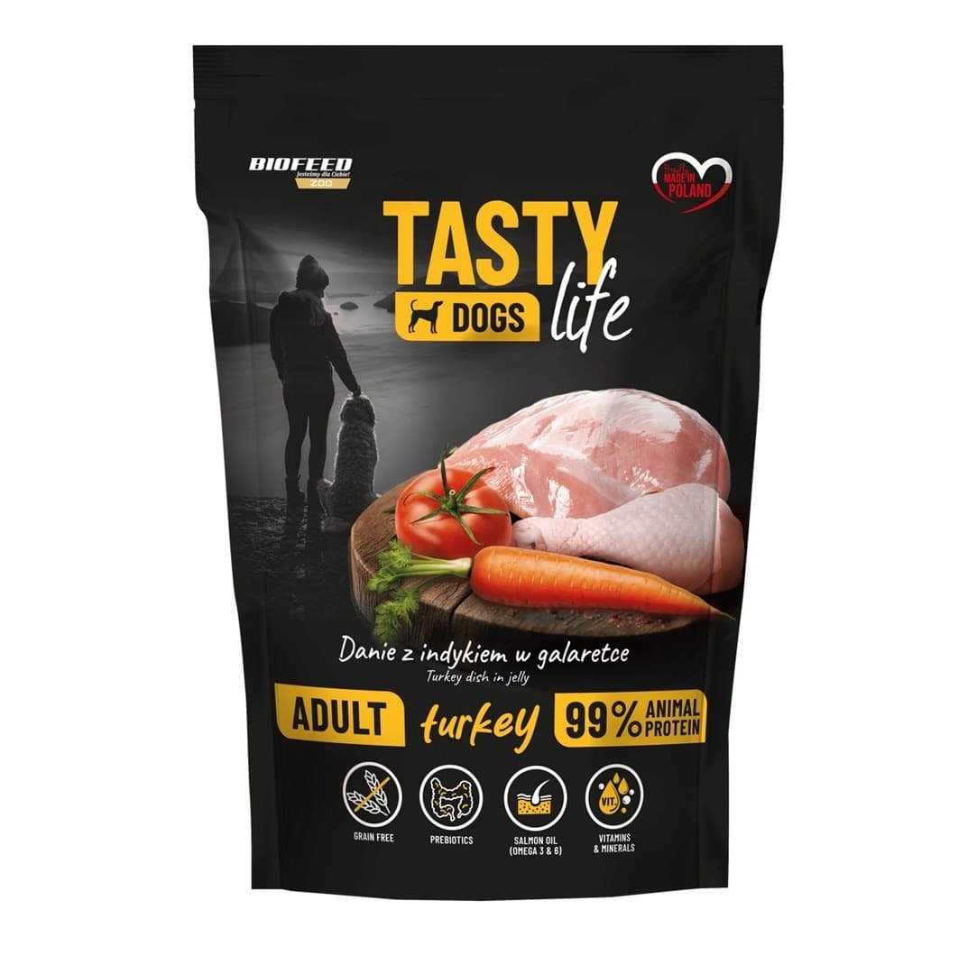 Karma dla psa Biofeed Tasty Dog Life Indyk 90% mięsa 500g