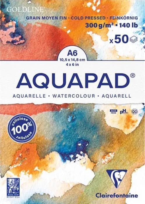Blok akwarelowy A6 aquapad 300 g/m² 50 arkuszy Clairefontaine
