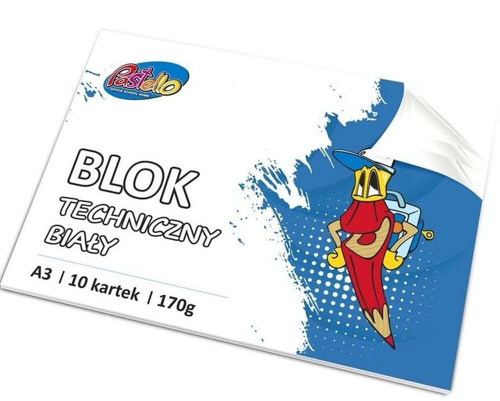 Blok techniczny A3 170g, biały, 10 kartek