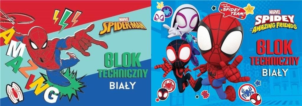 Blok techniczny A4 10 kartek biały Spider-Man