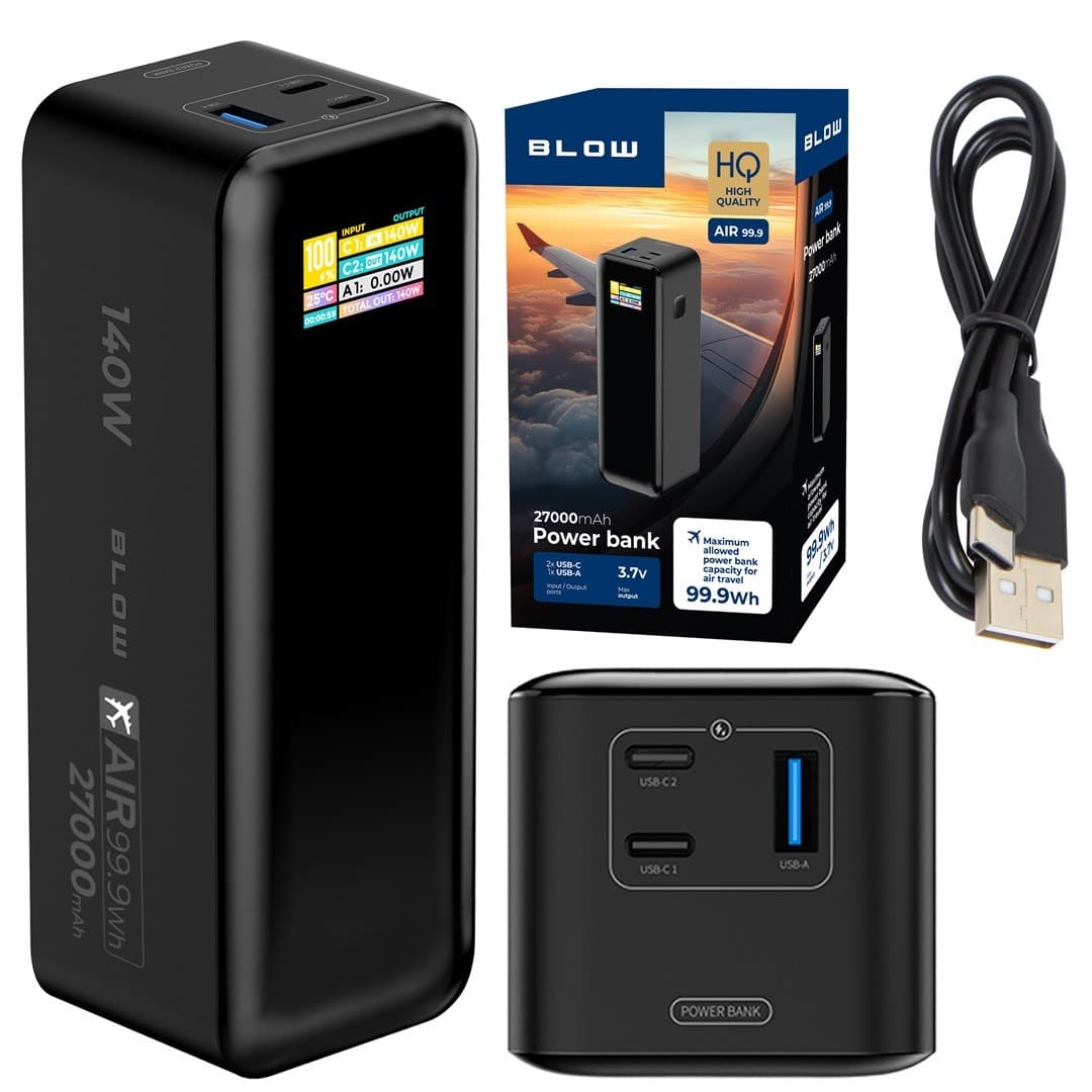 Power bank BLOW 27000 mAh PD 140W czarny