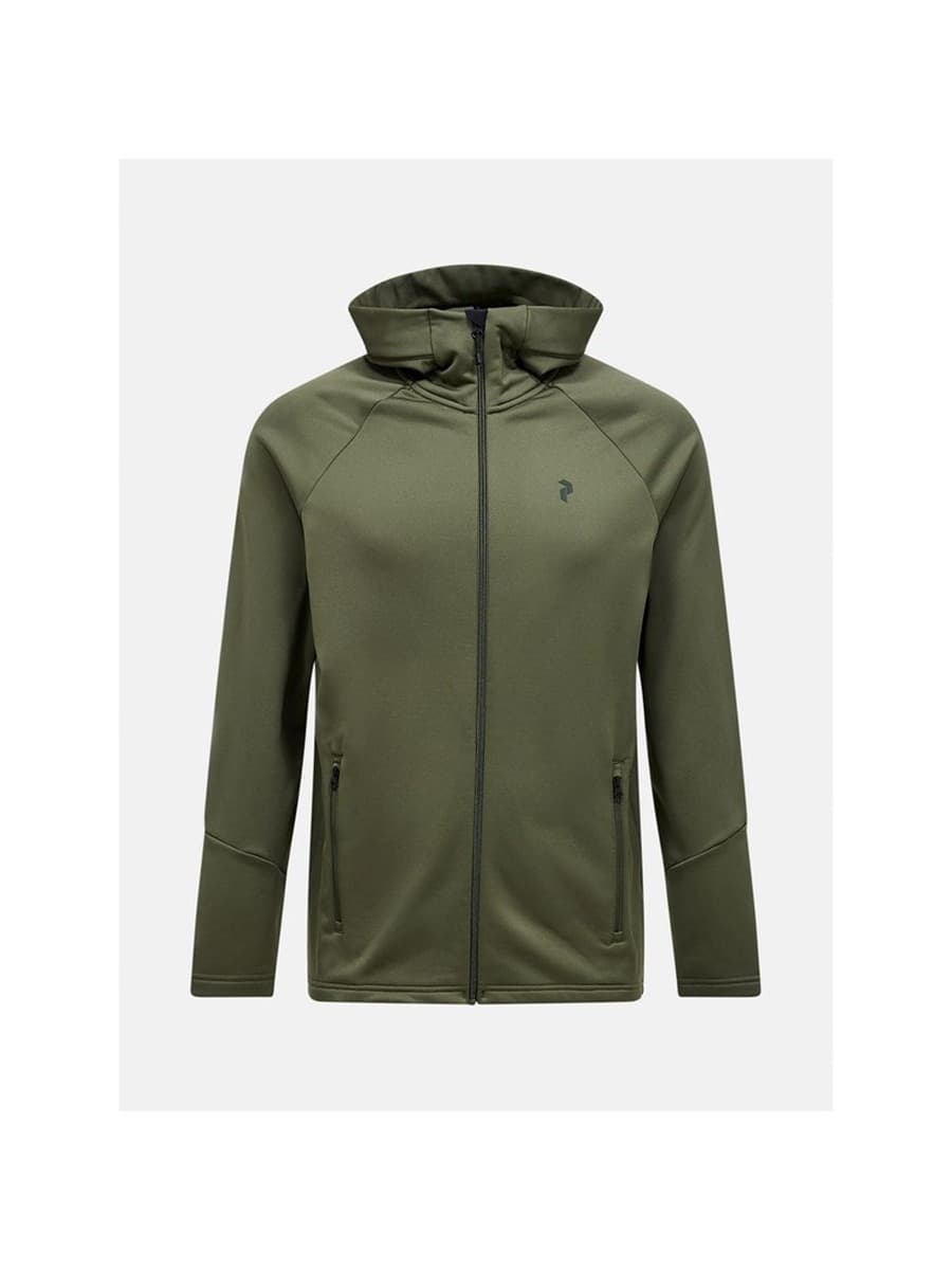 Bluza rozpinana Peak Performance Rider Essentials Zip Hood - pine needle, rozmiar L