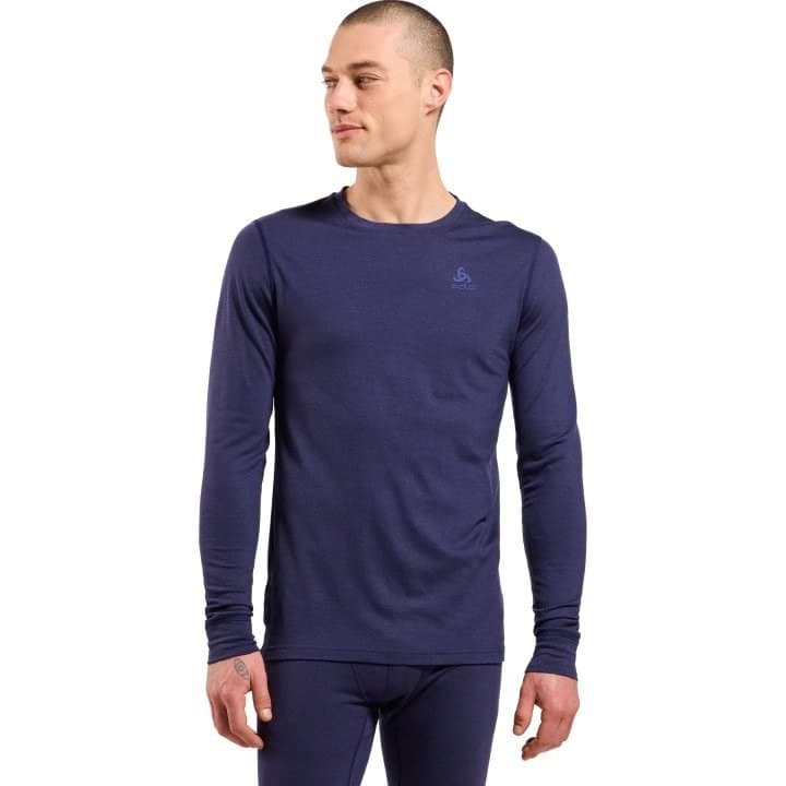 Bluza termoaktywna Odlo Merino 200 BL Top Crew Neck LS niebieska rozmiar M