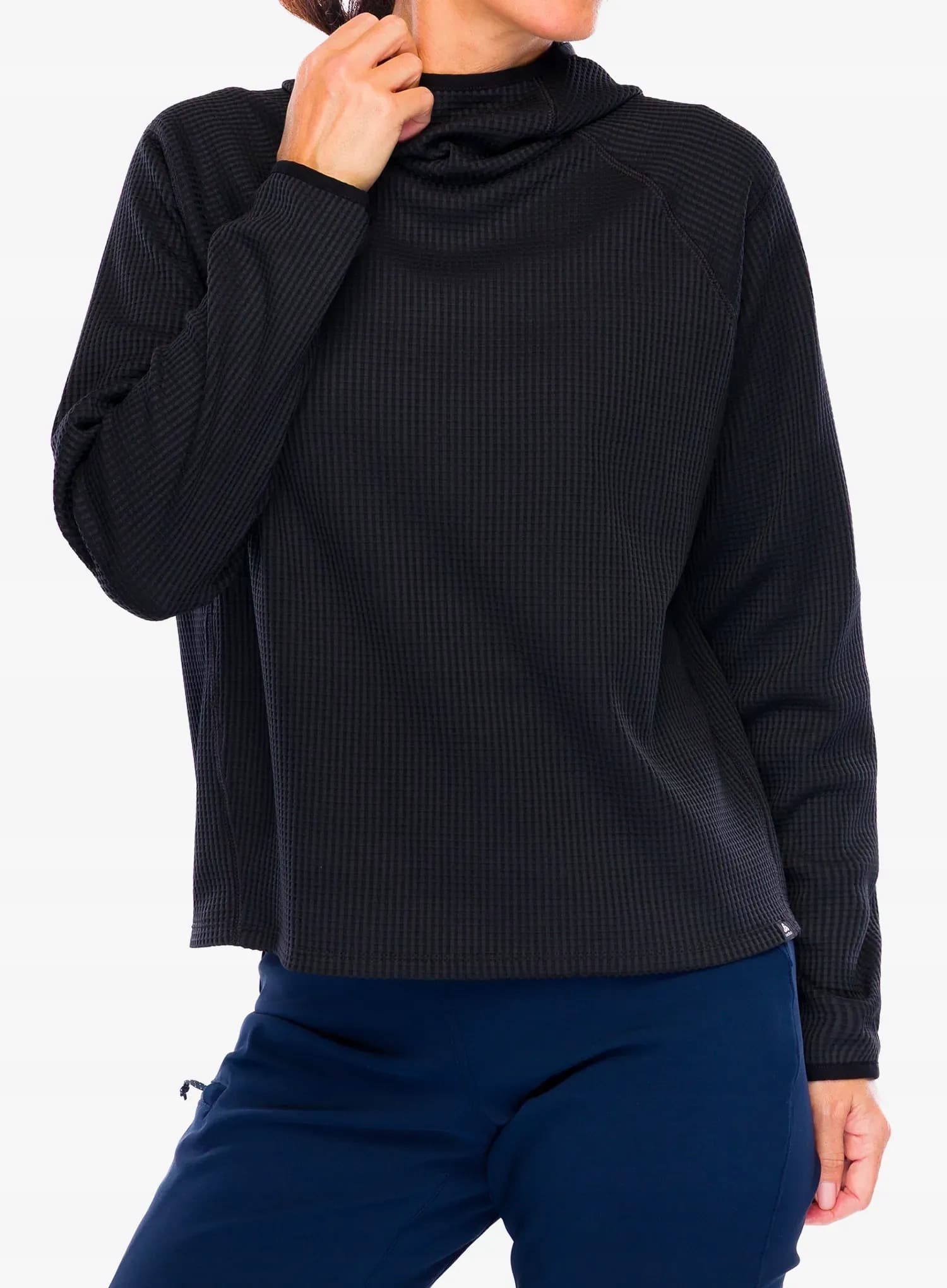 Bluza z kapturem damska Odlo Cubic Mid Layer Hoody - black, rozmiar s