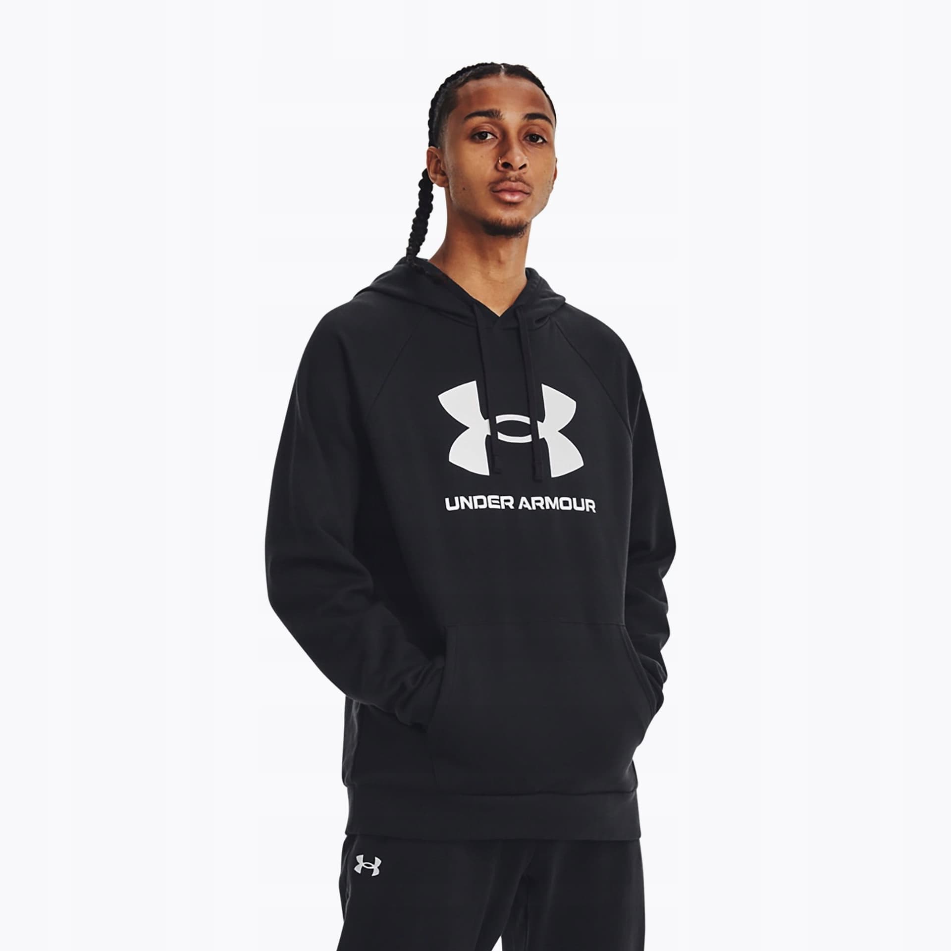 Bluza z kapturem Under Armour Rival Fleece Logo - czarno-biała