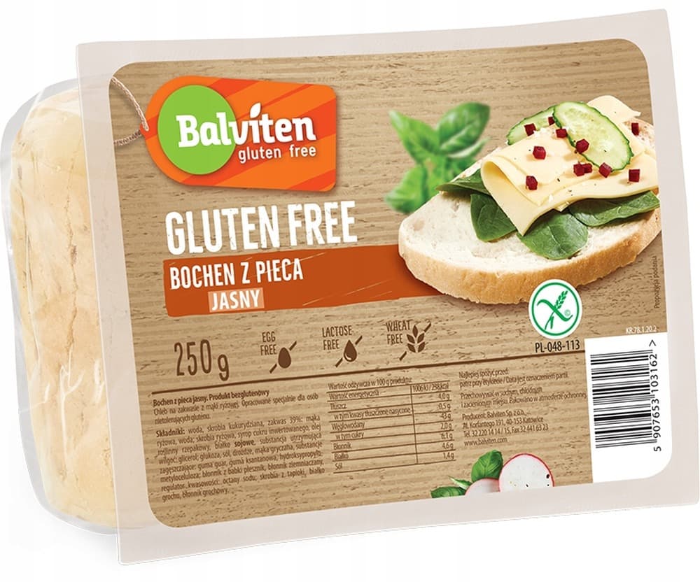 Balviten Bochen z pieca jasny 250g. Produkt bezglutenowy