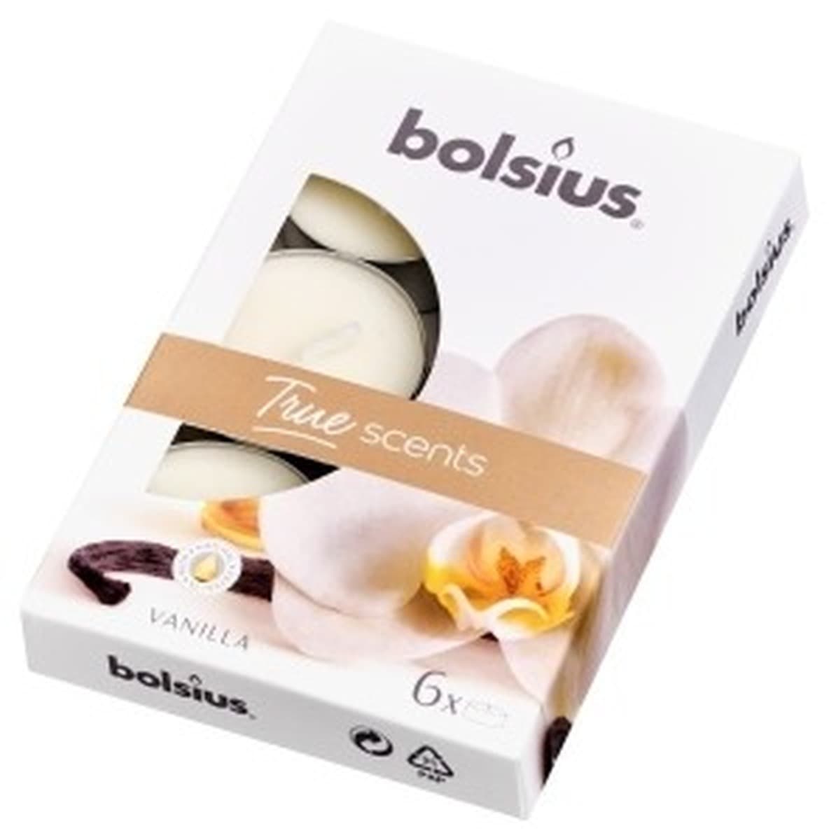 Bolsius Podgrzewacze Wanilia 4-godzinne 6 sztuk